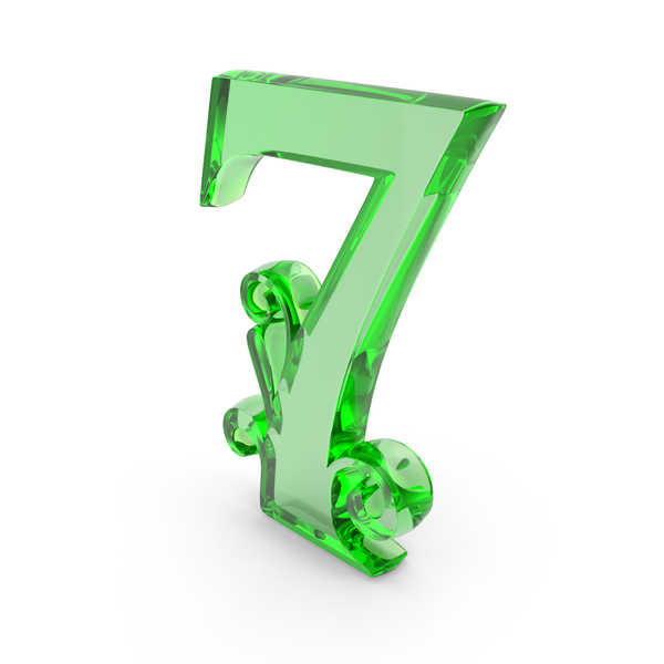 Number 7 Green Leafe Glass PNG & PSD Images Number 7 Green Leafe Glass PNG & PSD Images