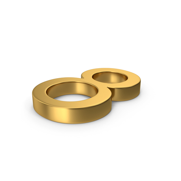 Number 8 Gold PNG & PSD Images