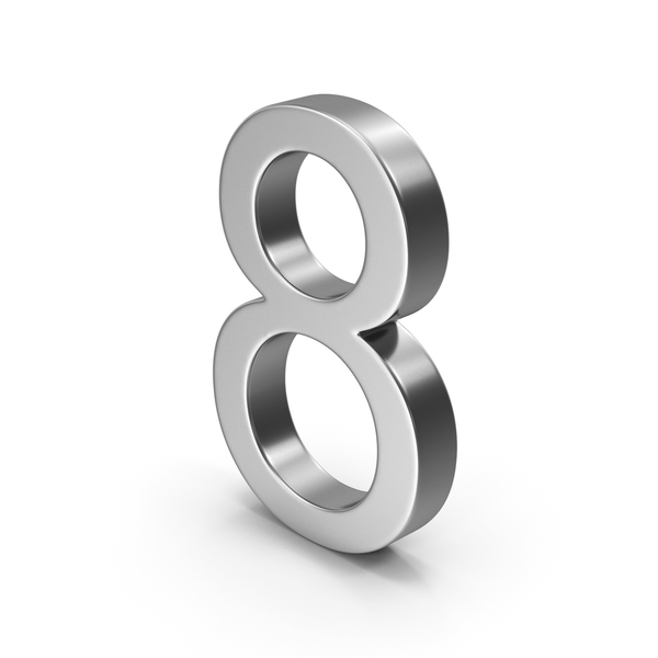 Number 8 Silver PNG & PSD Images