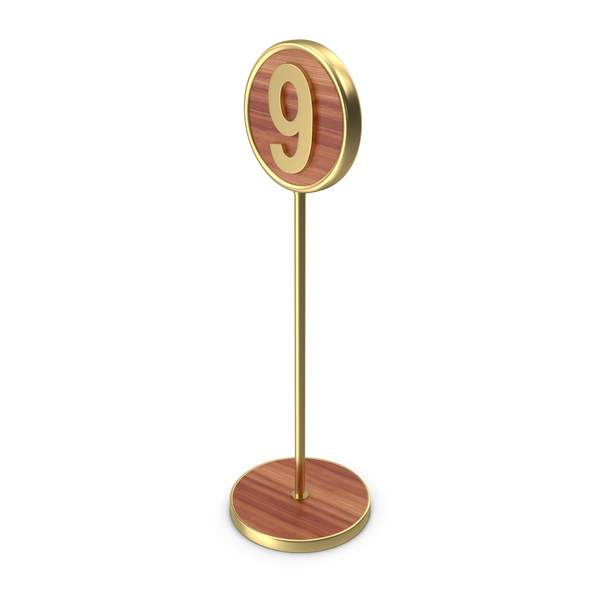 Display: Number 9 Gold Stand PNG & PSD Images