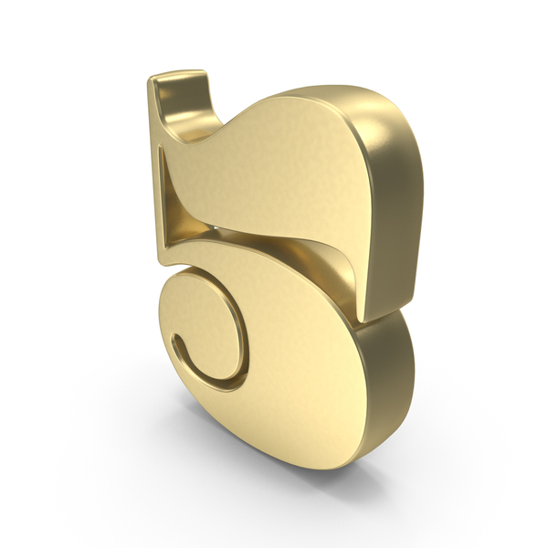 Number Design 5 Gold PNG & PSD Images