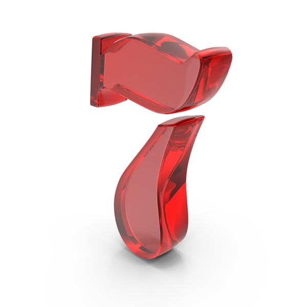 Number Digital 7 Glass Red PNG & PSD Images