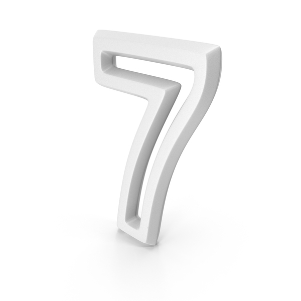 Number M1F OutLine 7 White Seven PNG & PSD Images