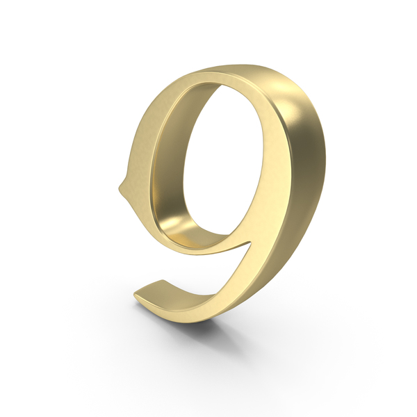 Number Sign 9 Gold PNG Images & PSDs for Download | PixelSquid - S116806806