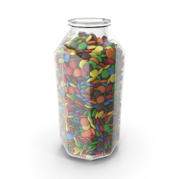 Candy: Octagon Jar with Colored Chocolate Buttons PNG & PSD Images Candy: Octagon Jar with Colored Chocolate Buttons PNG & PSD Images