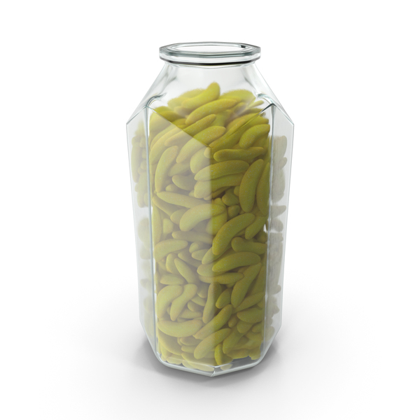 Bear: Octagon Jar With Gummy Bananas PNG & PSD Images Bear: Octagon Jar With Gummy Bananas PNG & PSD Images