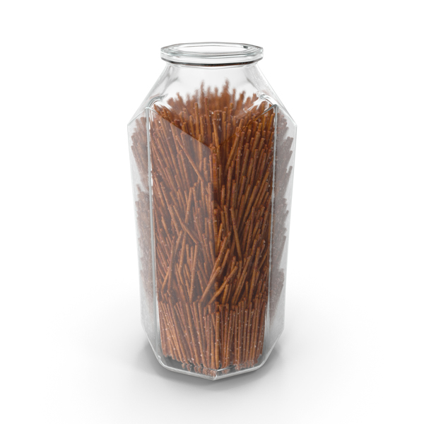 Octagon Jar with Long Salty Pretzel Sticks PNG & PSD Images Octagon Jar with Long Salty Pretzel Sticks PNG & PSD Images