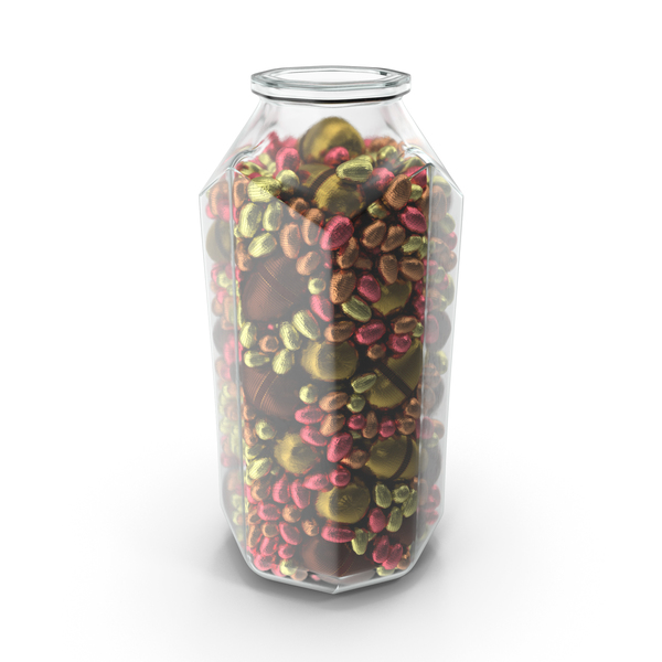 Octagon Jar with Mixed Wrapped Chocolate Easter Eggs PNG & PSD Images Octagon Jar with Mixed Wrapped Chocolate Easter Eggs PNG & PSD Images