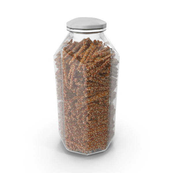 Pretzel: Octagon Jar With Sesame Sticks PNG & PSD Images Pretzel: Octagon Jar With Sesame Sticks PNG & PSD Images