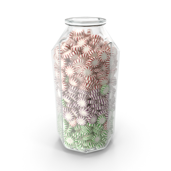 Octagon Jar with StarLight Peppermint Candy PNG & PSD Images Octagon Jar with StarLight Peppermint Candy PNG & PSD Images