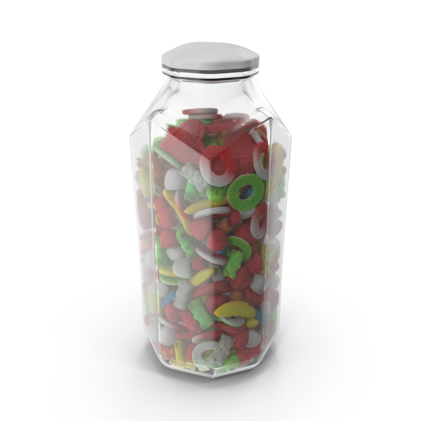 Bear: Octagon Jar with Sugar Coated Gummy Candy PNG & PSD Images Bear: Octagon Jar with Sugar Coated Gummy Candy PNG & PSD Images