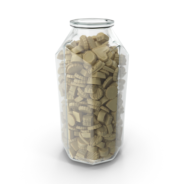 Octagon Jar with White Truffle Chocolate Candy PNG & PSD Images Octagon Jar with White Truffle Chocolate Candy PNG & PSD Images