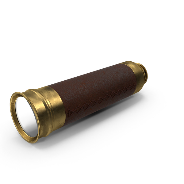 Old Brass Telescope Spyglass Folded PNG & PSD Images