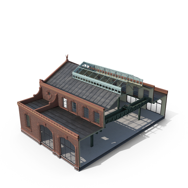 Warehouse: Old Industrial Building Modular Interior and Exterior Cutout PNG & PSD Images