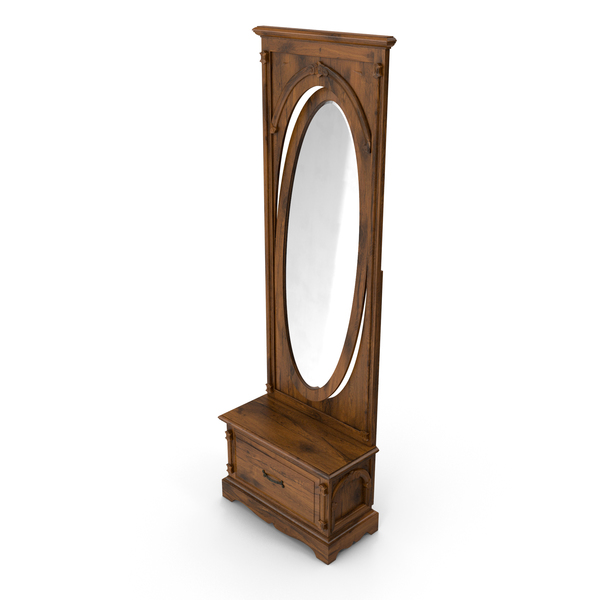 Wall: Old Natural Victorian Hallway Mirror PNG & PSD Images