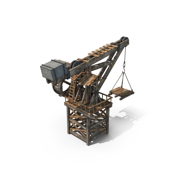 Industrial: Old Wooden Crane PNG & PSD Images