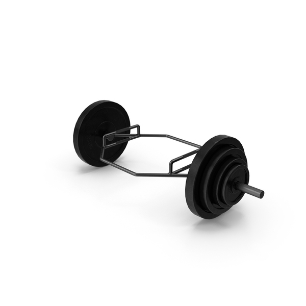 Weight Plate Tree: Olympic Hex Trap Bar Black with Weights Set PNG & PSD Images