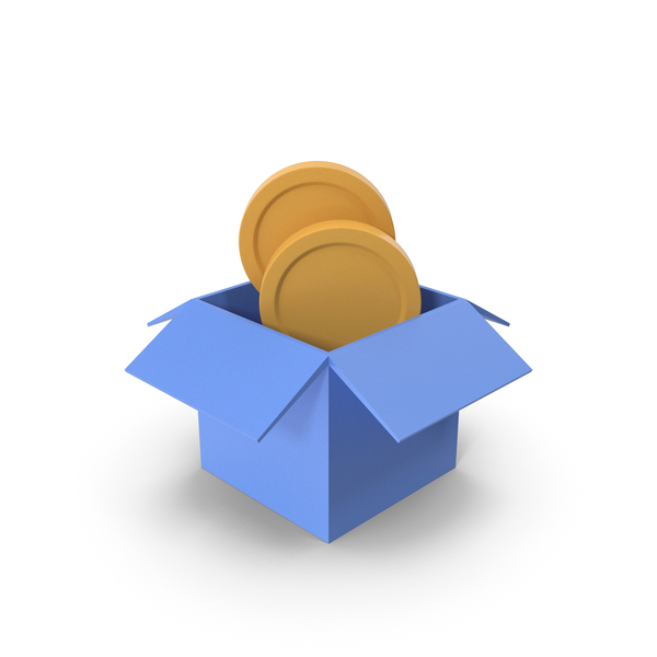 Open Box With Coins Blue PNG & PSD Images Open Box With Coins Blue PNG & PSD Images