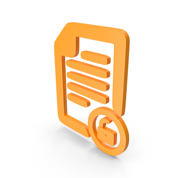 Logo: Open Lock Security Digital Document Symbol Orange PNG & PSD Images