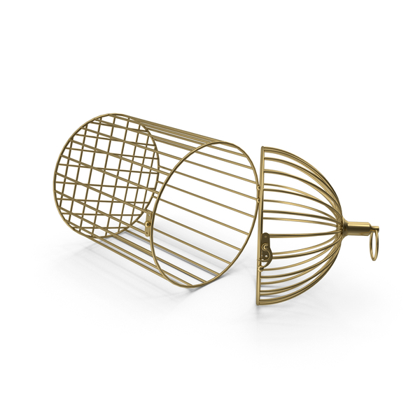 Bird: Open Overturn Gold Cage PNG & PSD Images Bird: Open Overturn Gold Cage PNG & PSD Images