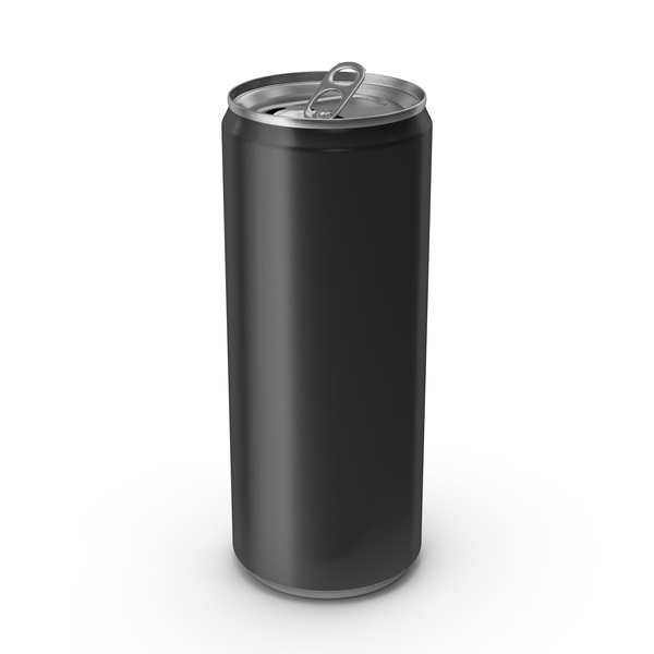 Aluminum: Opened Black Beverage Sleek Can 330ML PNG & PSD Images