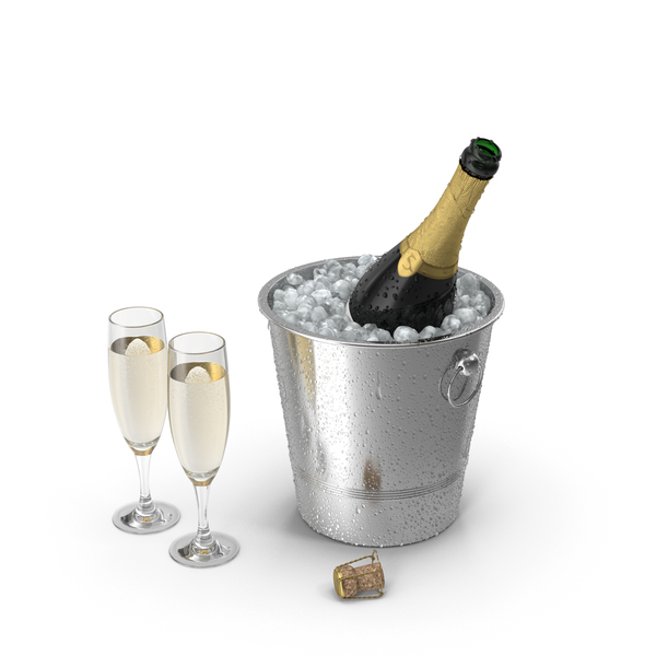 Opened Champagne Bottle On Ice Bucket With Glasses PNG & PSD Images Opened Champagne Bottle On Ice Bucket With Glasses PNG & PSD Images