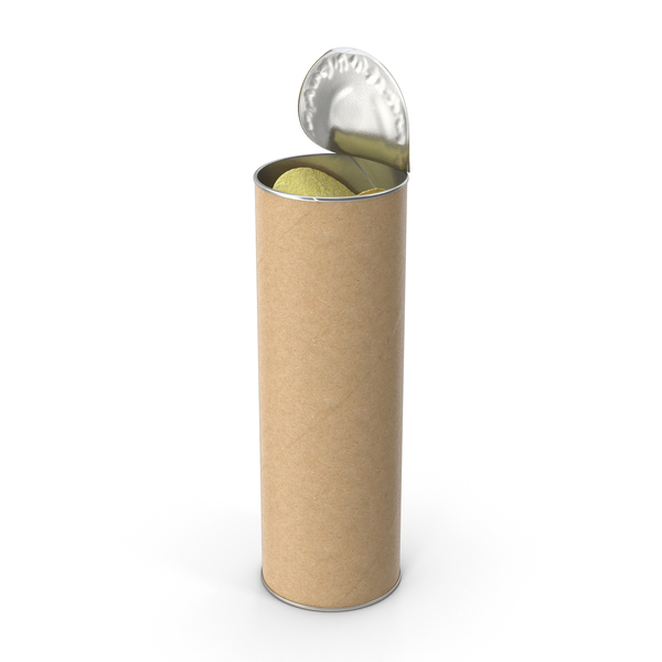 Potato Chip: Opened Paper Tube with Chips PNG & PSD Images