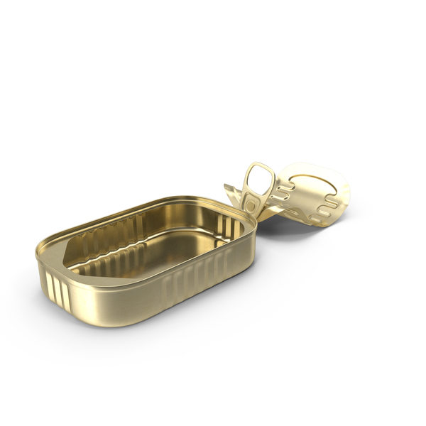 Aluminum: Opened Rectangular Pull Ring Tin Can PNG & PSD Images