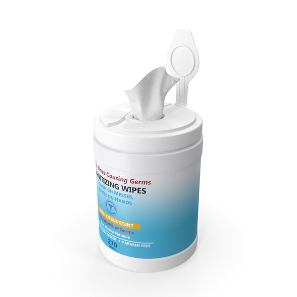 Wet Wipe: Opened Sanitizing Wipes 270 Count Canister PNG & PSD Images Wet Wipe: Opened Sanitizing Wipes 270 Count Canister PNG & PSD Images