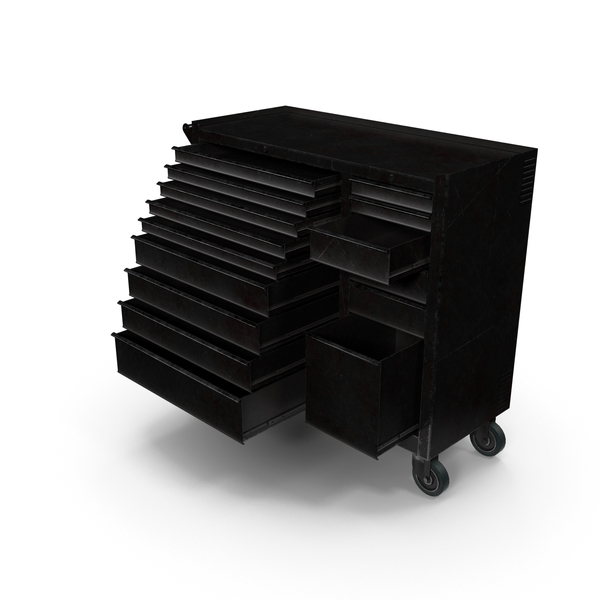 Roller Cabinet: Opened Tool Box Black Used PNG & PSD Images Roller Cabinet: Opened Tool Box Black Used PNG & PSD Images