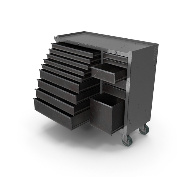 Roller Cabinet: Opened Tool Box Grey PNG & PSD Images
