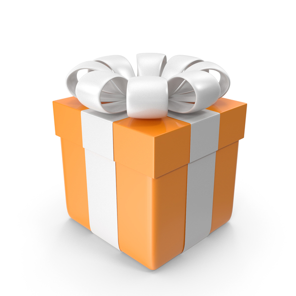 Bow: Orange Cartoon Gift Box PNG & PSD Images
