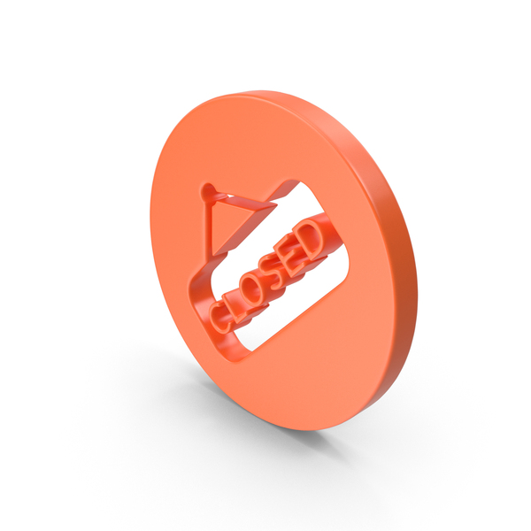 Symbols: Orange Circular Open Signboard Icon PNG & PSD Images