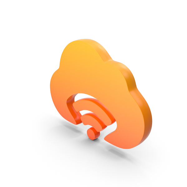 Symbols: Orange Cloud WiFi Symbol PNG & PSD Images