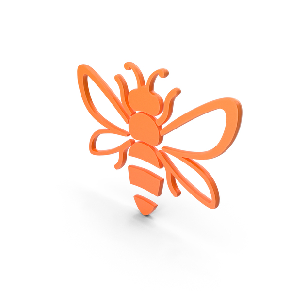 Symbols: Orange Flying Bee Logo PNG & PSD Images
