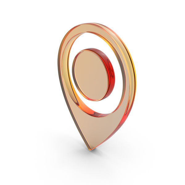 Symbols: Orange Glass Map Location Pin Symbol PNG & PSD Images