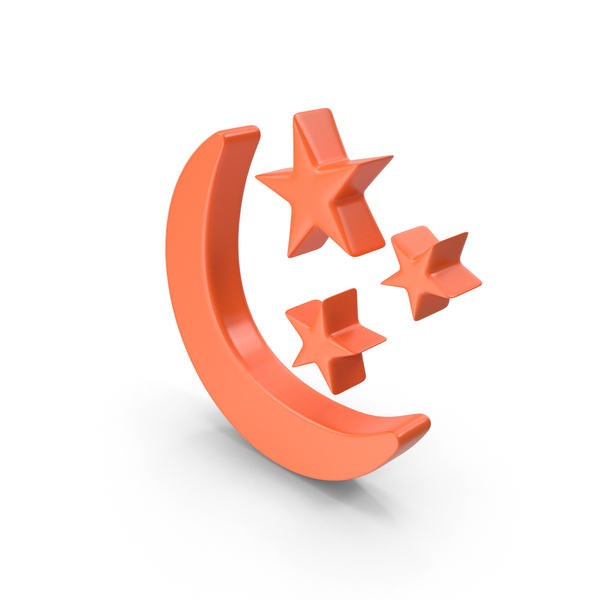 Symbols: Orange Moon And Stars Icon PNG & PSD Images
