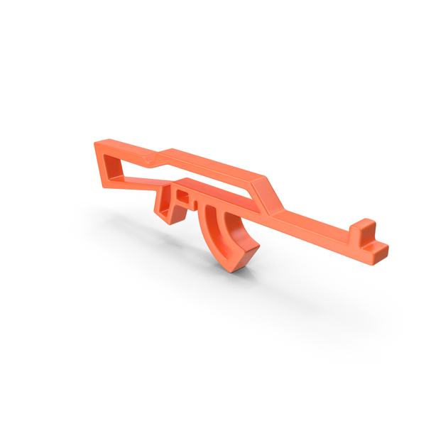 Symbols: Orange Rifle Outline Icon PNG & PSD Images