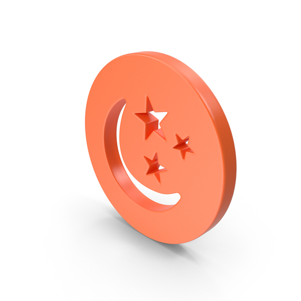 Symbols: Orange Round Moon And Stars Icon PNG & PSD Images