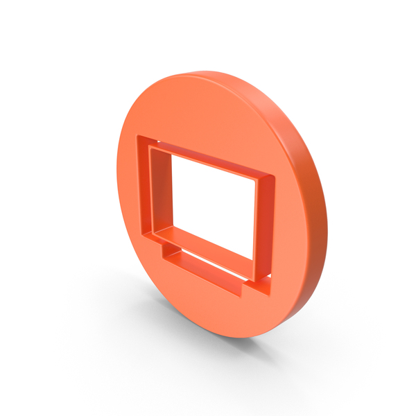 Symbols: Orange Round Television Icon PNG & PSD Images