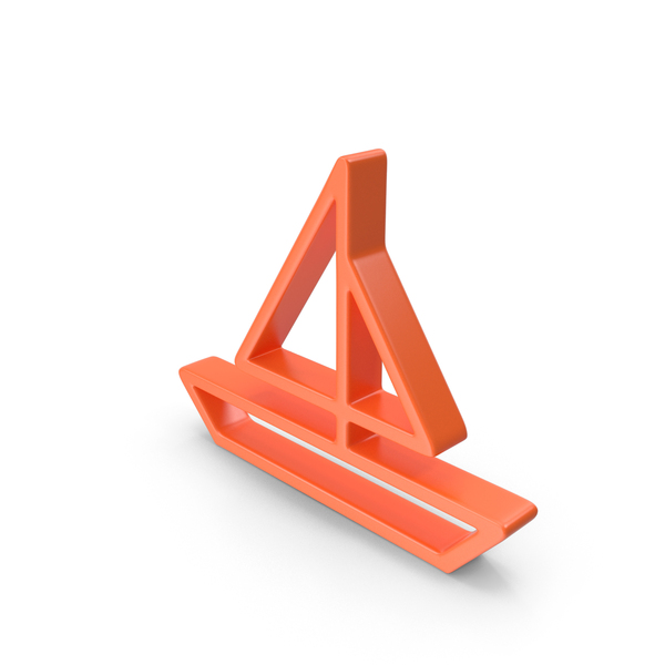 Symbols: Orange Sailboat Outline Icon PNG & PSD Images
