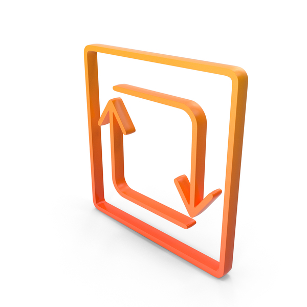 Symbols: Orange Square Refresh Icon PNG & PSD Images