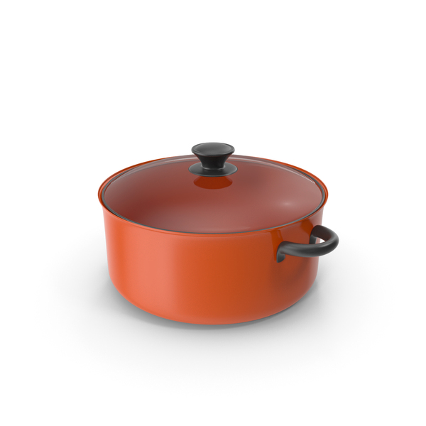 (Cookware): Orange Steel Pot PNG & PSD Images (Cookware): Orange Steel Pot PNG & PSD Images