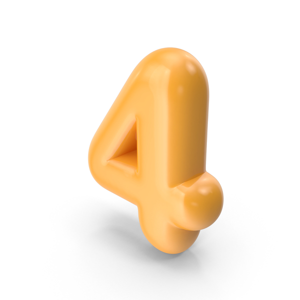 Orange Toon Balloon Number 4 PNG & PSD Images Orange Toon Balloon Number 4 PNG & PSD Images