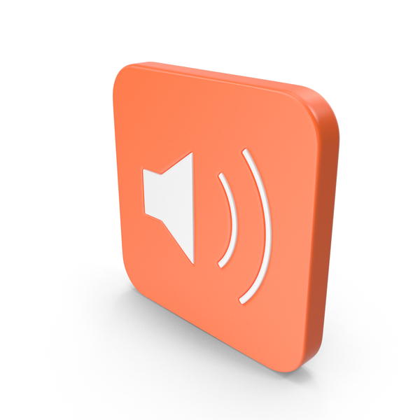 Symbols: Orange & White Square Sound Icon PNG & PSD Images