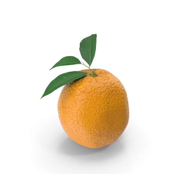 Fruit: Orange with Leaves PNG & PSD Images Fruit: Orange with Leaves PNG & PSD Images