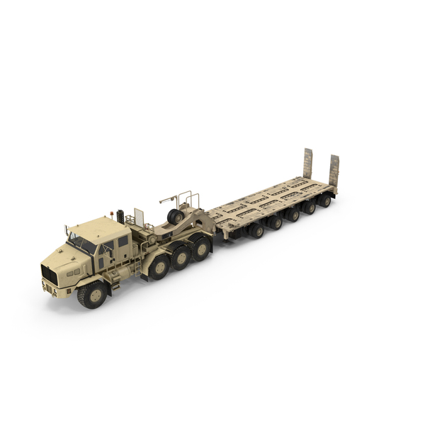 Oshkosh HET A1 Truck Tractor with Semi Trailer Desert Camo PNG & PSD Images Oshkosh HET A1 Truck Tractor with Semi Trailer Desert Camo PNG & PSD Images