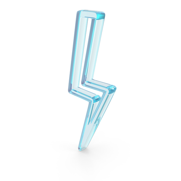 Symbols: Out Line Lightning Thunder Icon Glass PNG & PSD Images