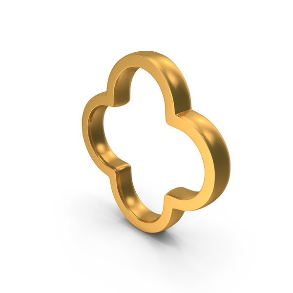 Shape: Out Line Quatrefoil Geometric Shapes  Icon Gold PNG & PSD Images