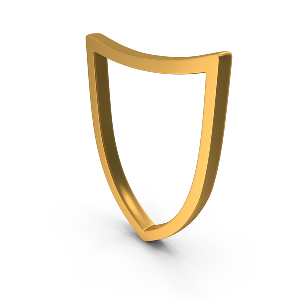 Out Line Shield Icon Gold PNG & PSD Images